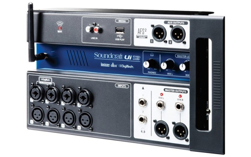 Soundcraft Ui12 рэковый микшер, 4 comboXLR входы mic/line, 4 XLR входы mic
