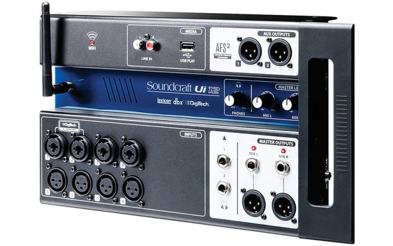 Soundcraft Ui12 рэковый микшер, 4 comboXLR входы mic/line, 4 XLR входы mic