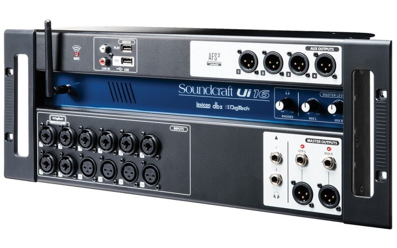Soundcraft Ui16 рэковый микшер, 8 comboXLR входы mic/line, 4 XLR входы mic
