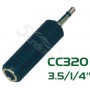 Soundking CC320 Переходник (разъем переходной) 3,5мм, моно, штекер - 6,35мм, моно, гнездо