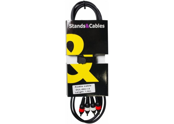 STANDS & CABLES DUL-002-1.8 Аудио кабель 2xRCA папа - 2xRCA папа 1.8 м.