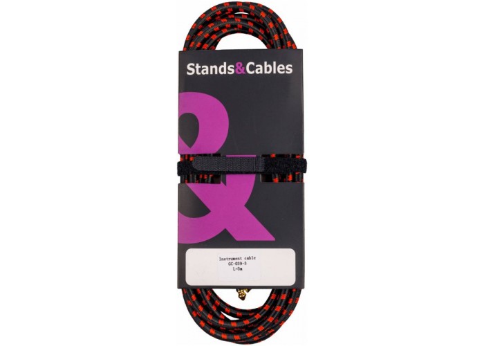 STANDS&CABLES GC-039-3 - кабель инструментальный в тканевой оплетке Jack-Jack, 3 м