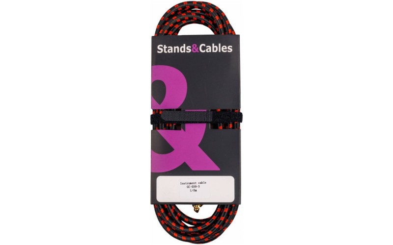 STANDS&CABLES GC-039-3 - кабель инструментальный в тканевой оплетке Jack-Jack, 3 м