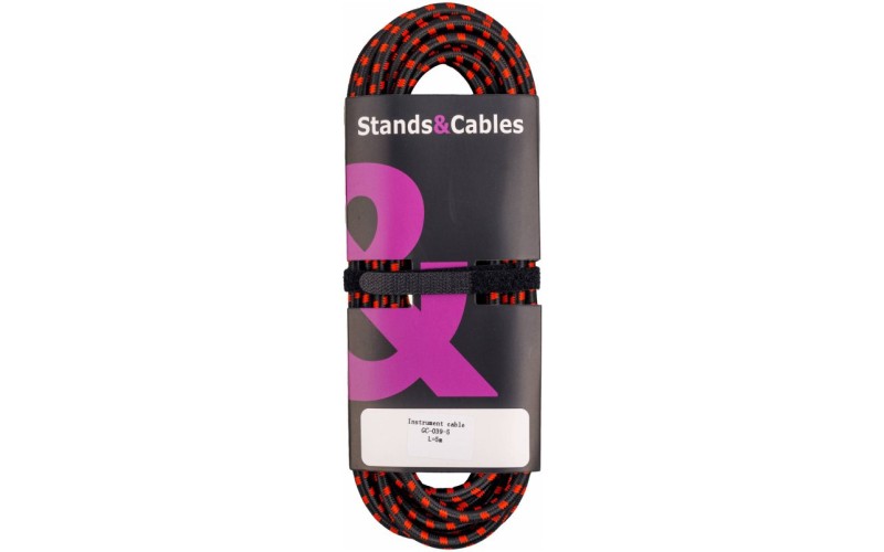 STANDS&CABLES GC-039-5 - кабель инструментальный в тканевой оплетке Jack-Jack, 5 м