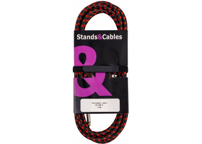 STANDS&CABLES GC-056-3 - кабель инструментальный в тканевой оплетке Jack-Jack угловой, 3м 