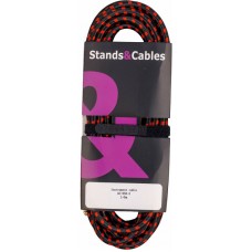 STANDS&CABLES GC-056-5 - кабель инструментальный в тканевой оплетке Jack-Jack угловой, 5м