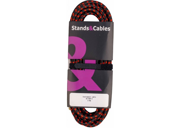 STANDS&CABLES GC-056-5 - кабель инструментальный в тканевой оплетке Jack-Jack угловой, 5м