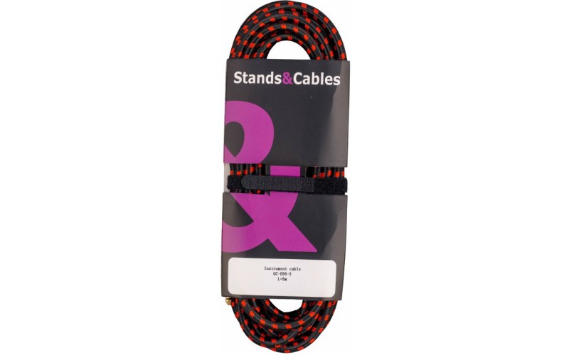 STANDS&CABLES GC-056-5 - кабель инструментальный в тканевой оплетке Jack-Jack угловой, 5м