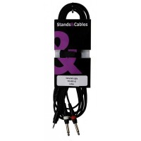 STANDS&CABLES YC-001-5 - кабель мини-Jack 3,5мм стерео - 2xJack 6.3 мм моно, 5 м.