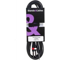 STANDS&CABLES YC-009-5  - кабель Jack 6,3мм стерео - 2xмини-Jack 3.5 мм. моно, 5 м.