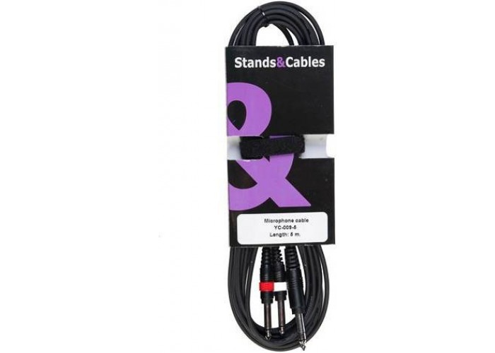 STANDS&CABLES YC-009-5  - кабель Jack 6,3мм стерео - 2xмини-Jack 3.5 мм. моно, 5 м.