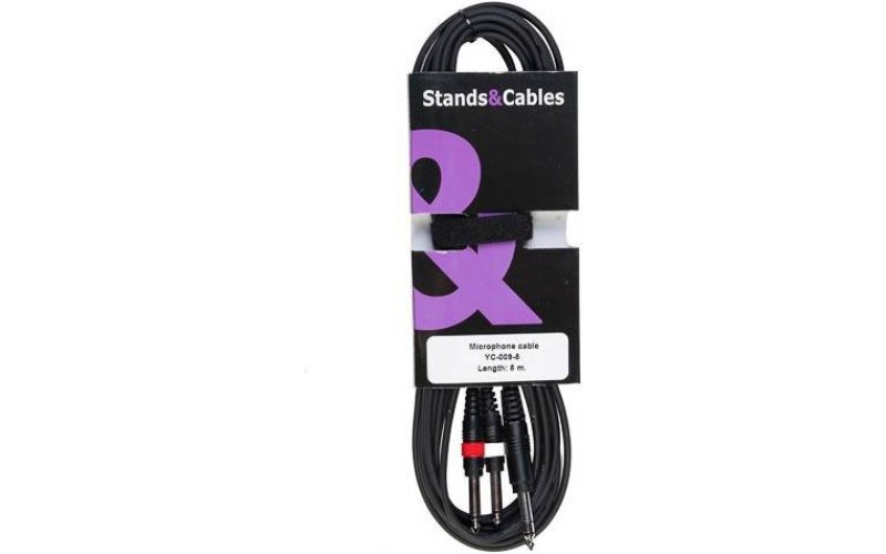 STANDS&CABLES YC-009-5  - кабель Jack 6,3мм стерео - 2xмини-Jack 3.5 мм. моно, 5 м.