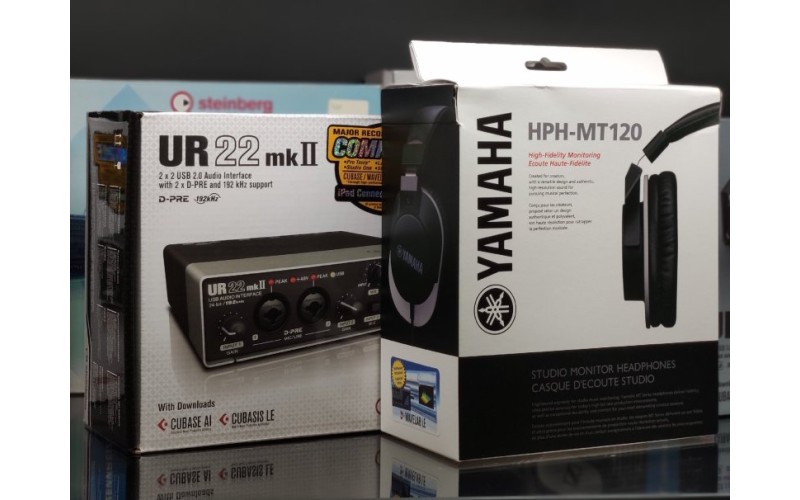 Steinberg UR22mkII+HPHMT120 Набор USB аудиоинтерфейс Steinberg UR22mkII и наушники Yamaha HPH-MT120