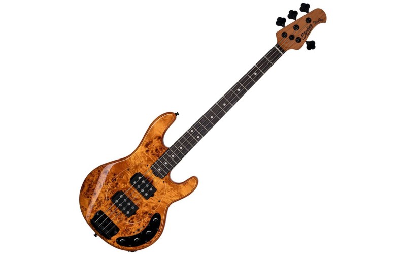 STERLING StingRay HH Poplar Burl Top Amber - Бас-гитара 4 струны