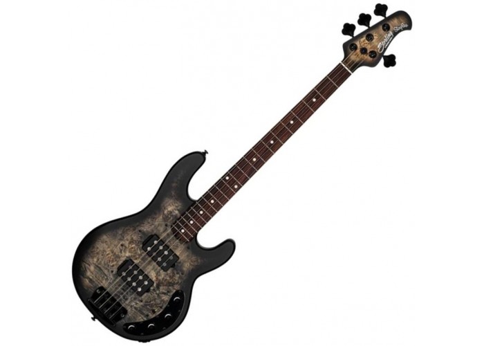 STERLING StingRay HH Poplar Burl Top Trans Black - Бас-гитара 4 струны