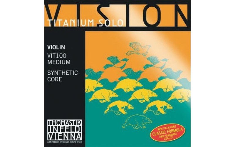 THOMASTIK VIT100 Vision Titanium Solo Комплект струн для скрипки размером 4/4, среднее натяжение