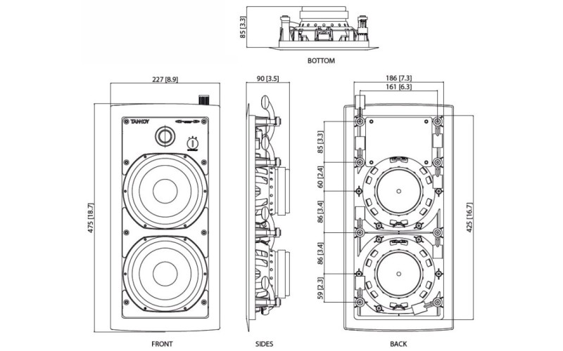 Tannoy IW 62DS-WH пассивная 3-полосная встраиваемая АС