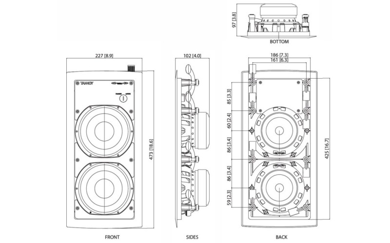 Tannoy IW 62S-WH сабвуфер, встраиваемый в стену