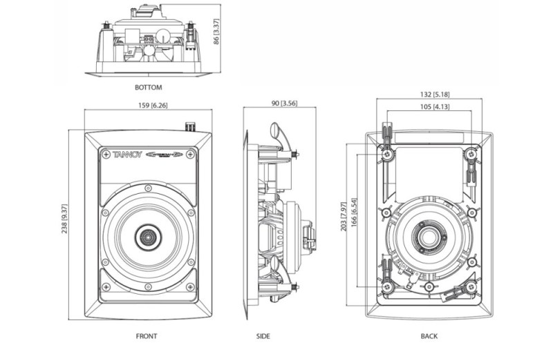 Tannoy iw4 DC пассивная 2-полосная встраиваемая акустическая система