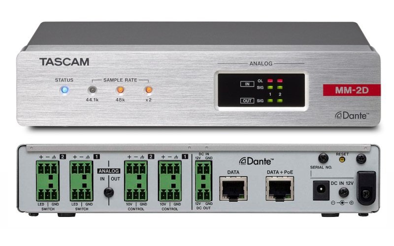 Tascam MM-2D-E Dante-Analogue конвертор