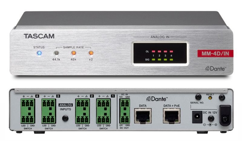Tascam MM-4D/IN-E Dante-Analogue конвертор