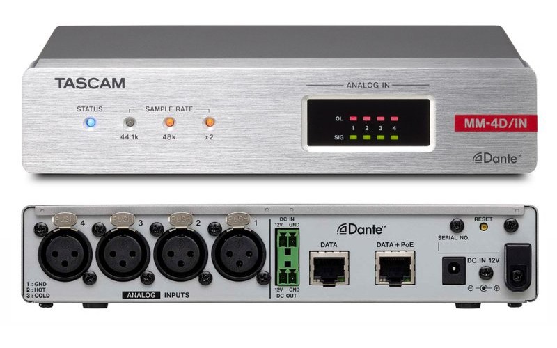 Tascam MM-4D/IN-X Dante-Analogue конвертор