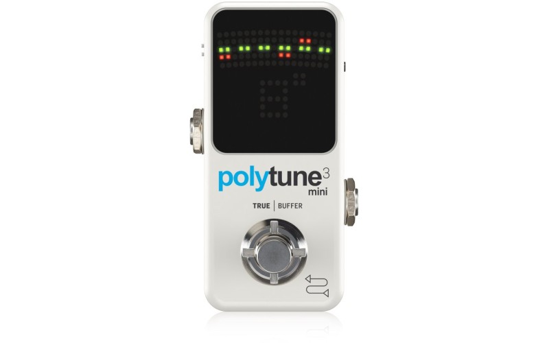 TC ELECTRONIC POLYTUNE 3 MINI - хроматический тюнер с полифоническим режимом и отключаемым буфером
