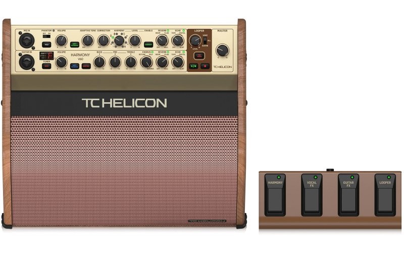 TC HELICON HARMONY V60 - 2-х канальный комбоусилитель для акустической гитары/вокала, 60 Вт