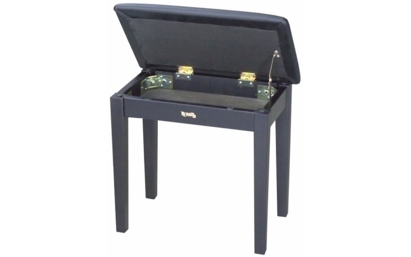 Tempo Turris127/MB - банкетка деревянная, кожзам, цвет: чёрный матовый, нотное отделение