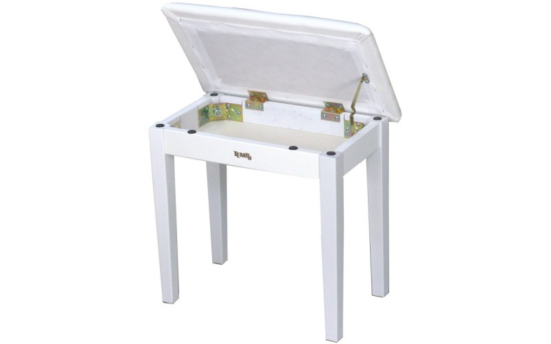 Tempo Turris127/MW - банкетка деревянная, кожзам, цвет: белый матовый, нотное отделение