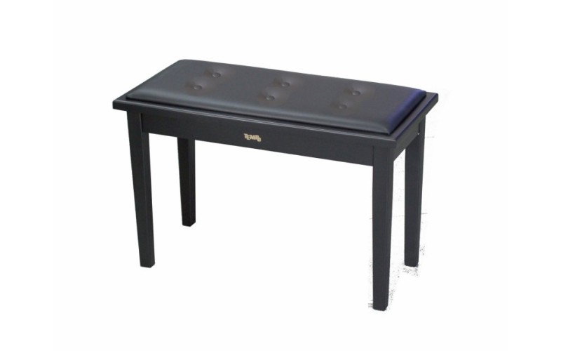 Tempo Turris129/MB - банкетка деревянная double seat, кожзам, цвет: чёрный матовый, нотное отделение