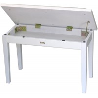 Tempo Turris129/MW - банкетка деревянная double seat, кожзам, цвет: белый матовый, нотное отделение
