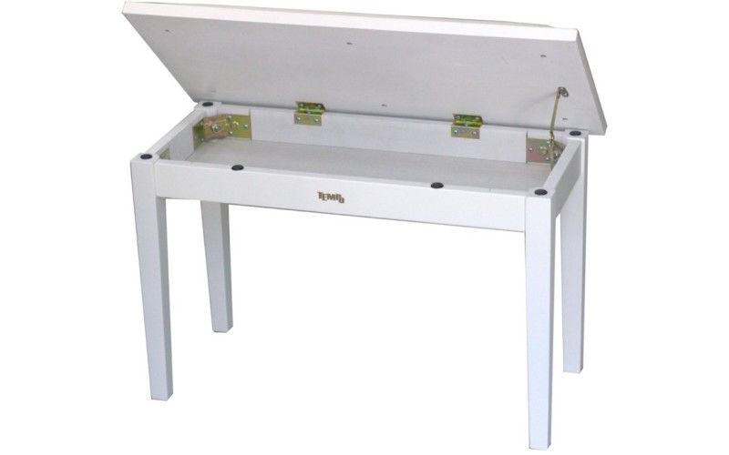 Tempo Turris129/MW - банкетка деревянная double seat, кожзам, цвет: белый матовый, нотное отделение