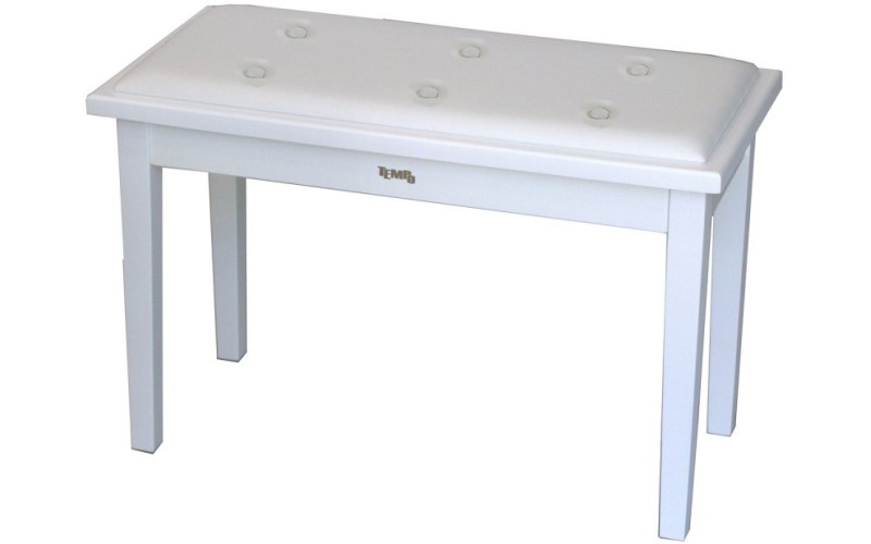 Tempo Turris129/MW - банкетка деревянная double seat, кожзам, цвет: белый матовый, нотное отделение