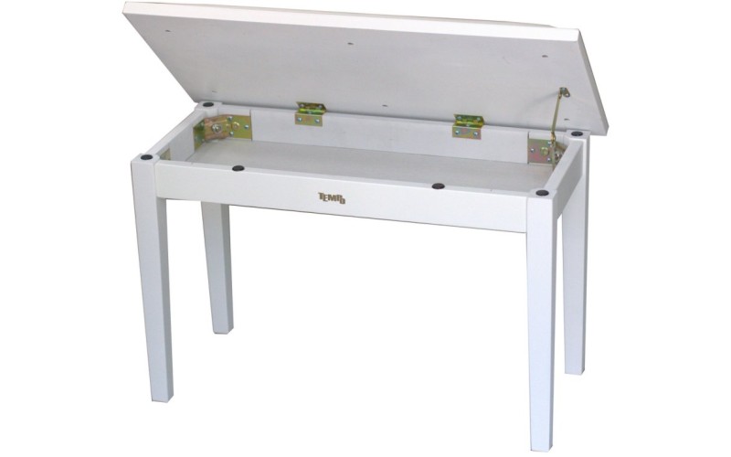 Tempo Turris129/MW - банкетка деревянная double seat, кожзам, цвет: белый матовый, нотное отделение