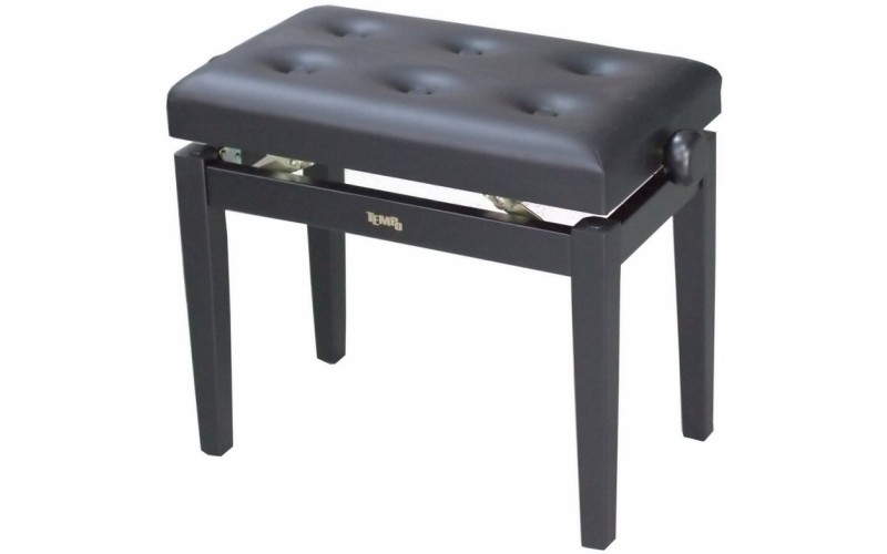 Tempo Turris151/MB - банкетка деревянная с регулировкой высоты, кожзам, пуговицы, цвет: чёрный