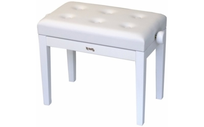 Tempo Turris151/MW - банкетка деревянная с регулировкой высоты, кожзам, пуговицы, цвет: белый
