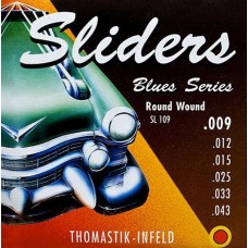 Thomastik SL109 Blues Sliders Комплект струн для электрогитары, Light, сталь/никель и шелк, 9-43
