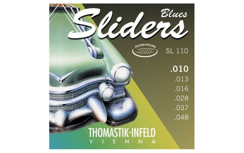 Thomastik SL110 Blues Sliders Комплект струн для электрогитары, Med.Light, сталь/никель,шелк, 10-48