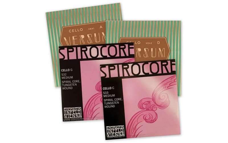 Thomastik VERSPI400 Versum/Spirocore Комплект струн для виолончели размером 4/4, среднее натяжение