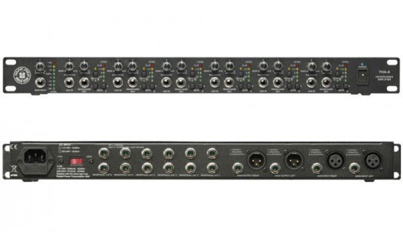 TOPP PRO THA-6 - 6-и канальный усилитель для наушников, 1U