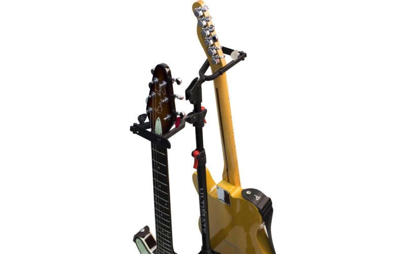 Ultimate Support GS-102 стойка гитарная двойная, c регулируемой высотой захвата грифов, черная