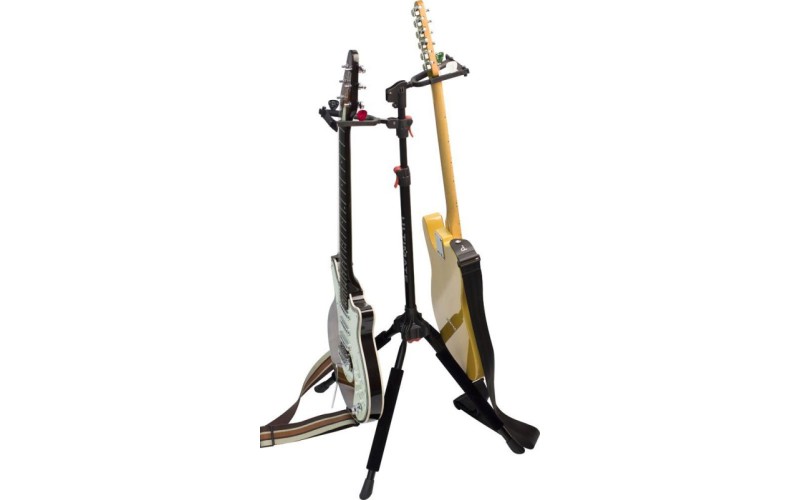 Ultimate Support GS-102 стойка гитарная двойная, c регулируемой высотой захвата грифов, черная