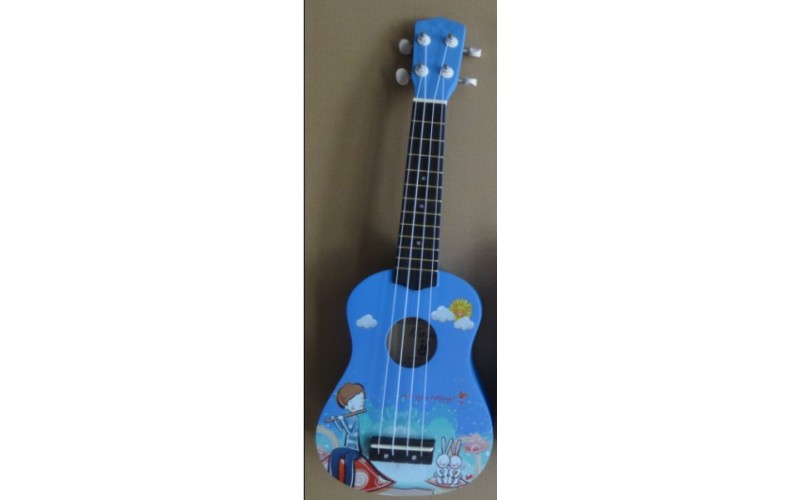 VESTON KUS 23BL - укулеле сопрано, голубая, рисунок - мальчик
