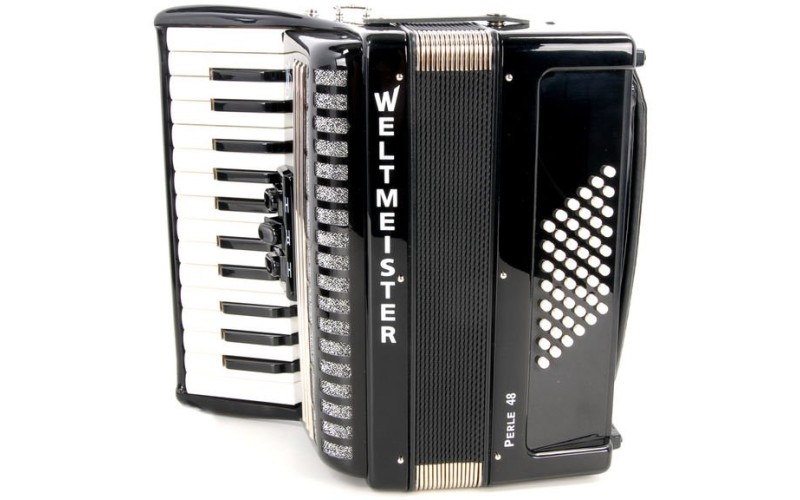 Weltmeister Perle 26/48/II/3 BK аккордеон 2/4, черный, ремни и кейс в комплекте