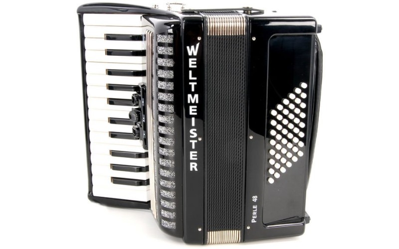 Weltmeister Perle 26/48/II/3 BK аккордеон 2/4, черный, ремни и кейс в комплекте