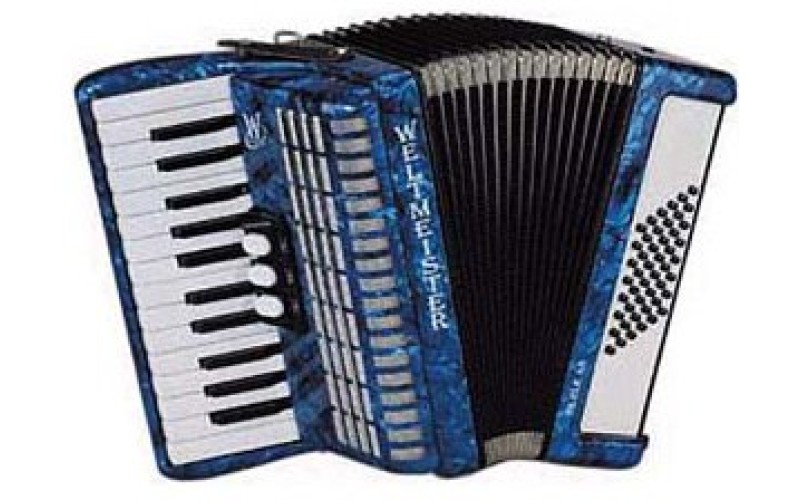 Weltmeister Perle 26/48/II/3 BU аккордеон 2/4, синий, ремни и кейс в комплекте
