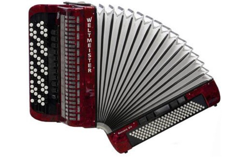 Weltmeister Romance 874 IV 120/87 RD Romance 874 Аккордеон кнопочный 87/120/IV/11/5, красный