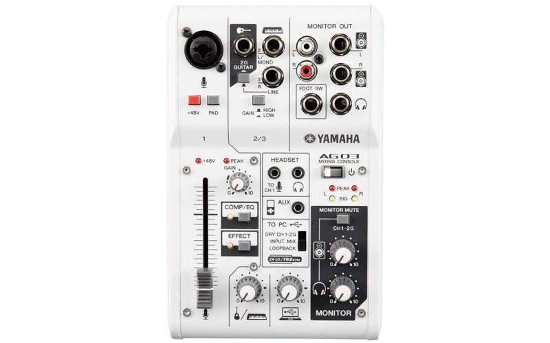 YAMAHA AG03 - многоцелевой 3-канальный микшер с USB-аудиоинтерфейсом