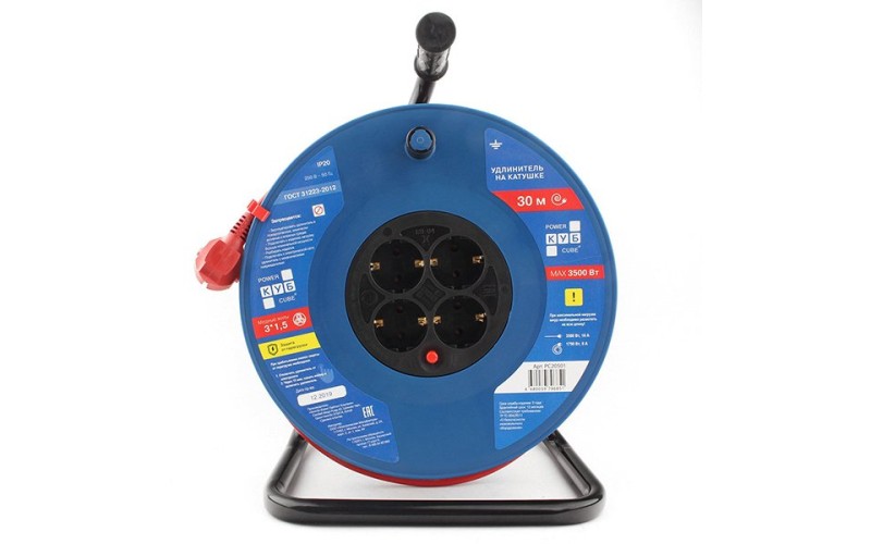 Электрическая мануфактура PC20501 PowerCube Удлинитель на катушке 16А/3,5 кВт, 3х1,5мм2, 30м